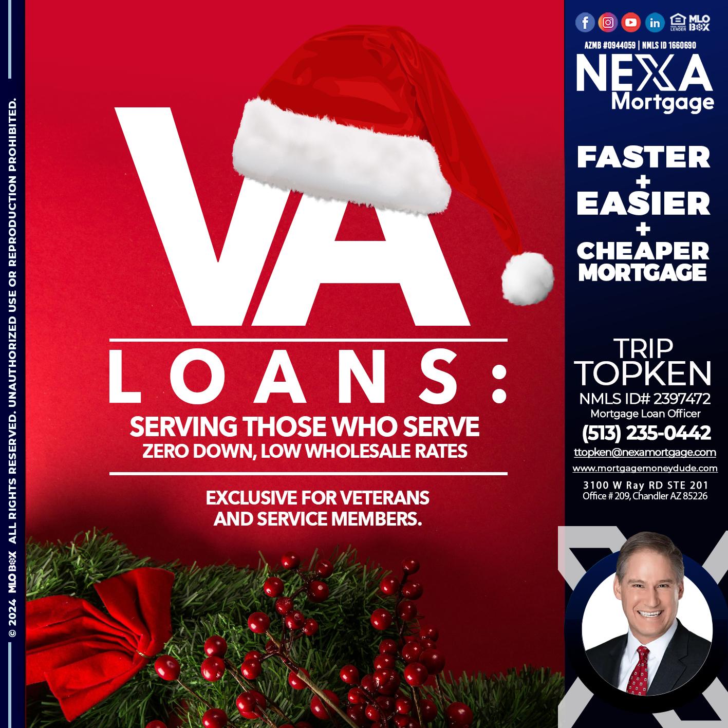 VA LOANS - Trip Topken -Mortgage Loan Officer
