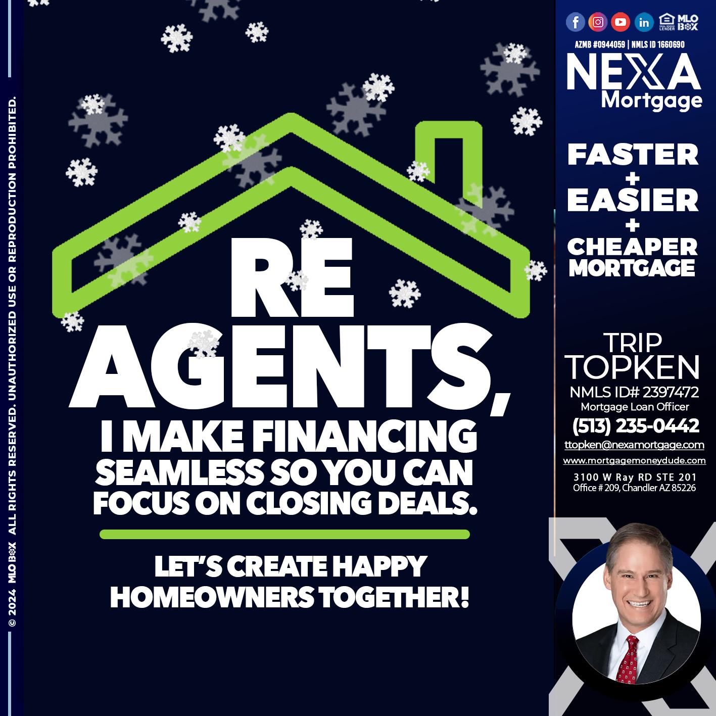 RE AGENTS - Trip Topken -Mortgage Loan Officer