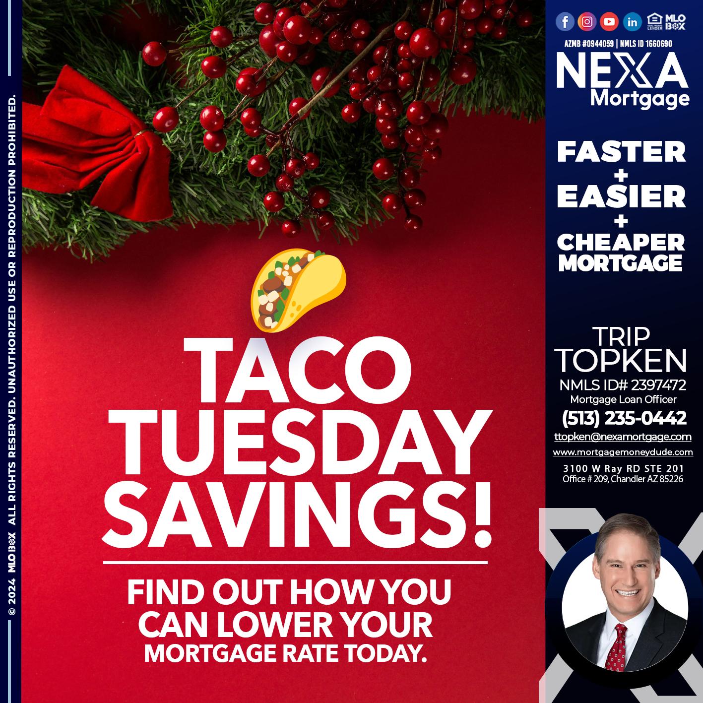 TACO TUESDAY - Trip Topken -Mortgage Loan Officer