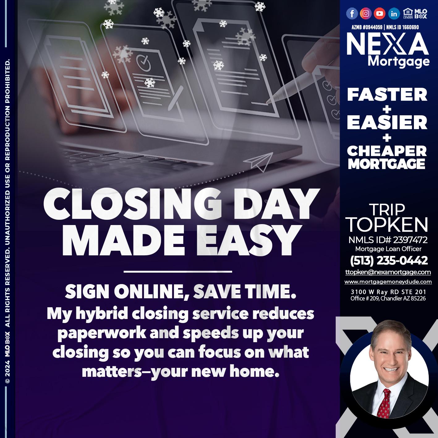 closing day - Trip Topken -Mortgage Loan Officer
