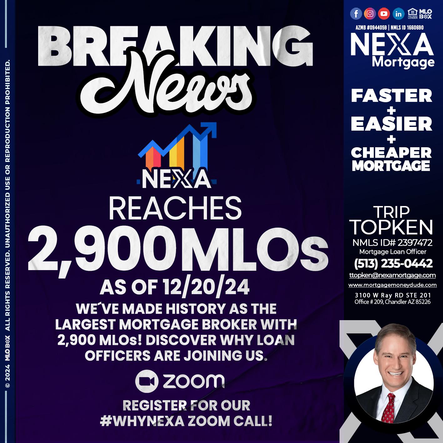 BREAKING NEWS - Trip Topken -Mortgage Loan Officer