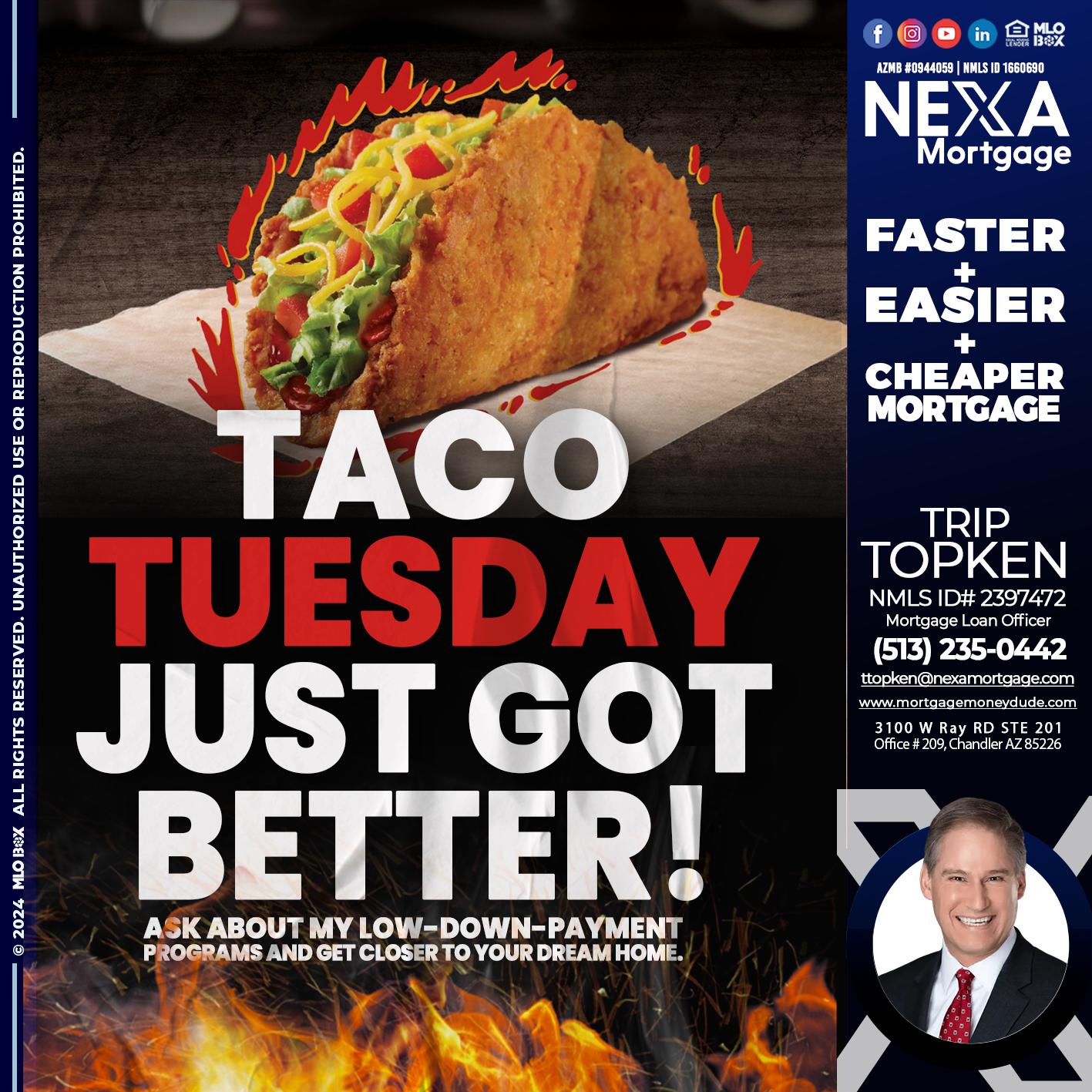 TACO TUESDAY - Trip Topken -Mortgage Loan Officer