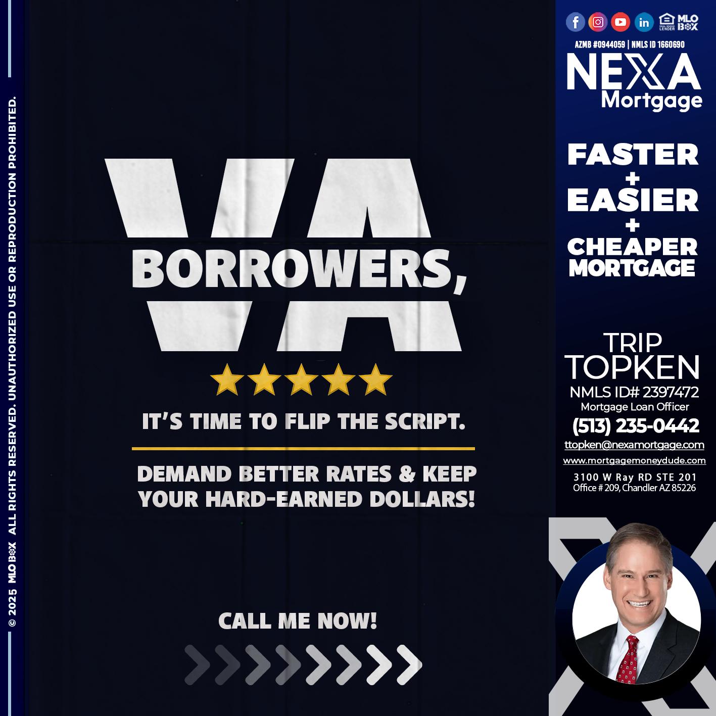 VA BORROWERS - Trip Topken -Mortgage Loan Officer