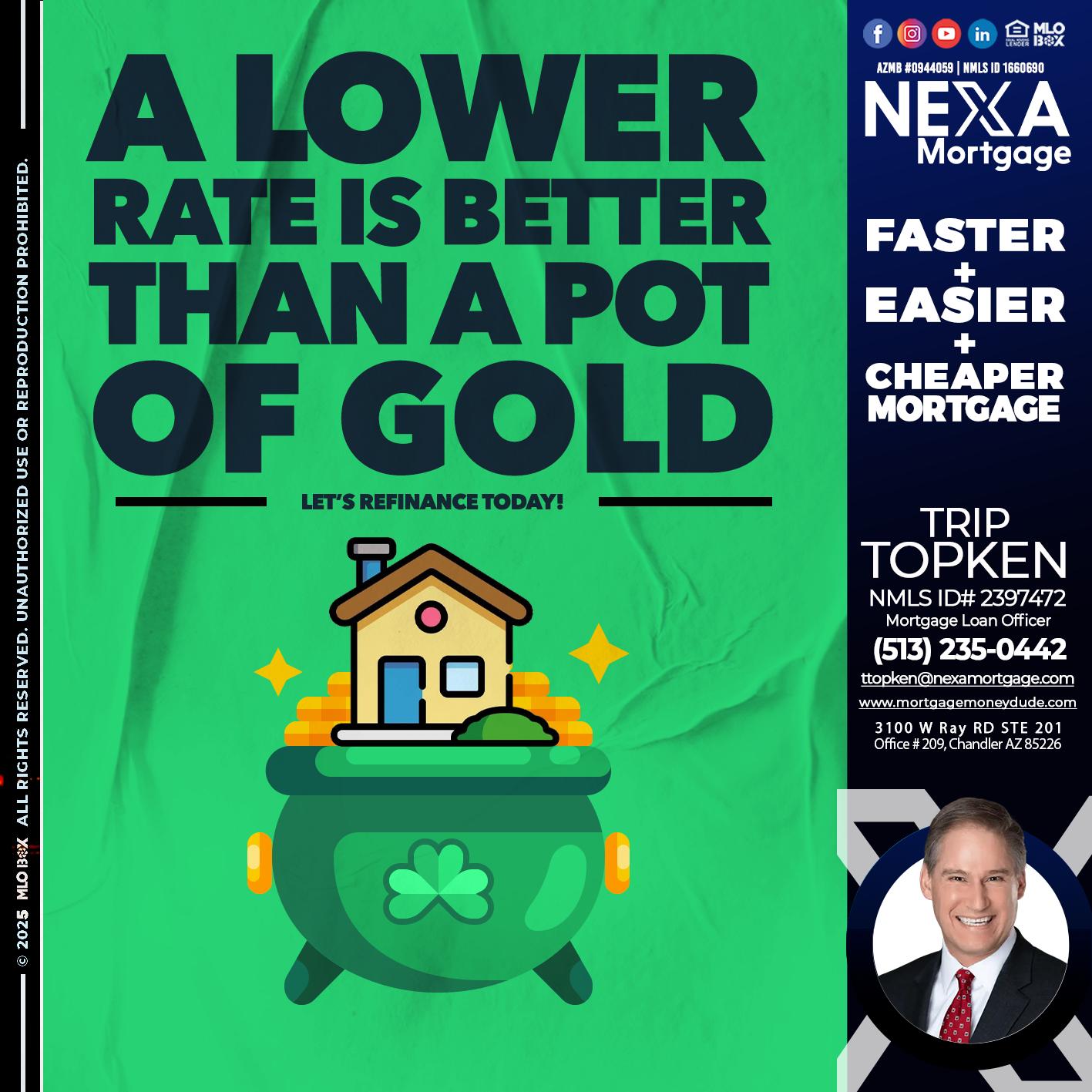 A LOWER RATE - Trip Topken -Mortgage Loan Officer