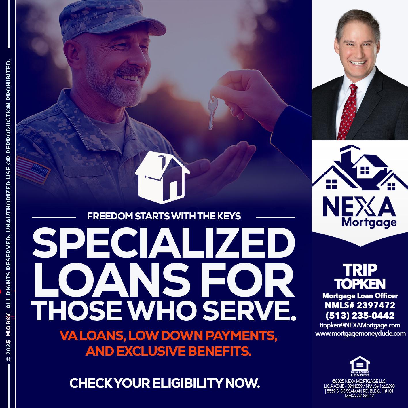 SPECIALIZED LOANS - Trip Topken -Mortgage Loan Officer