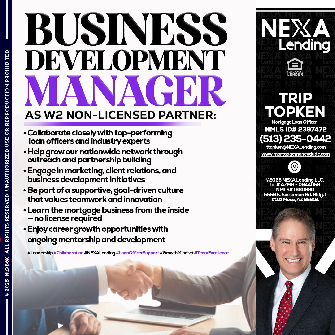 business development - Trip Topken -Mortgage Loan Officer