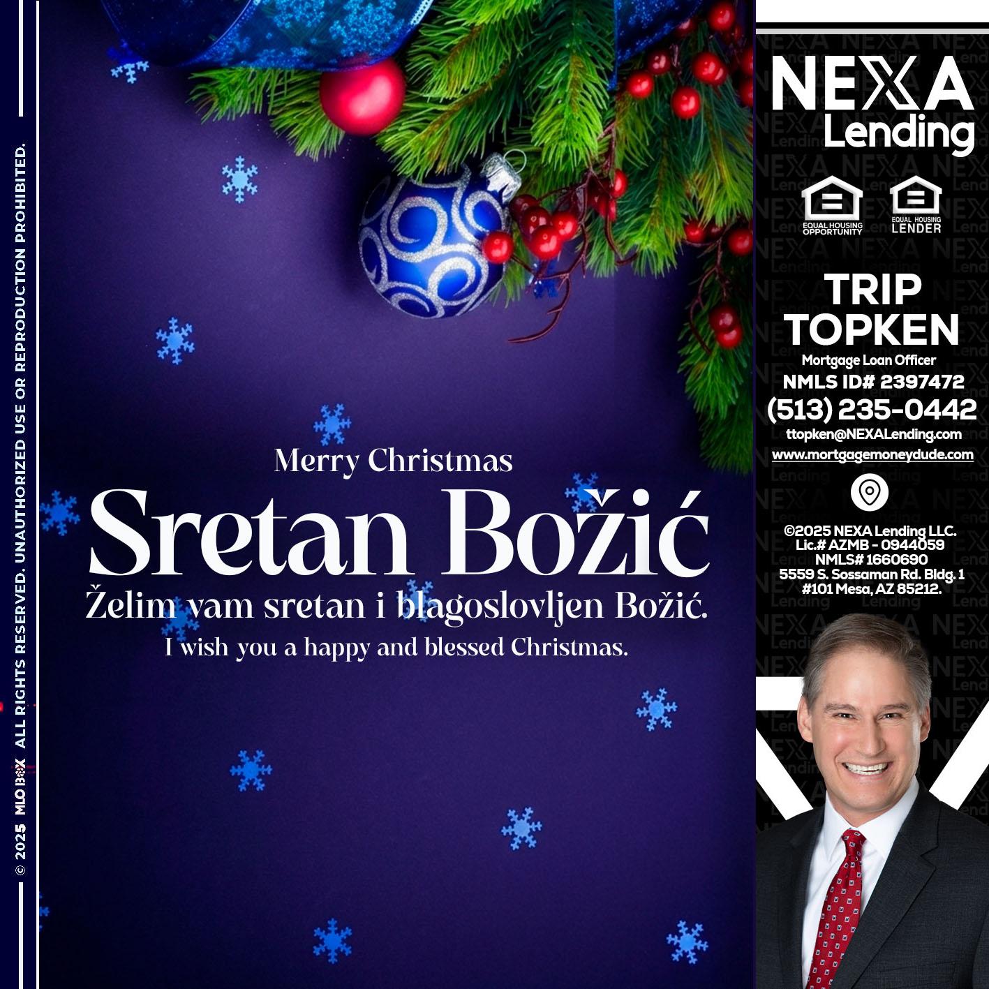 Sretan Božić - Trip Topken -Mortgage Loan Officer