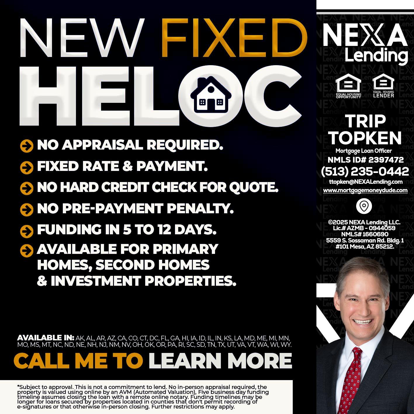 HELOC - Trip Topken -Mortgage Loan Officer