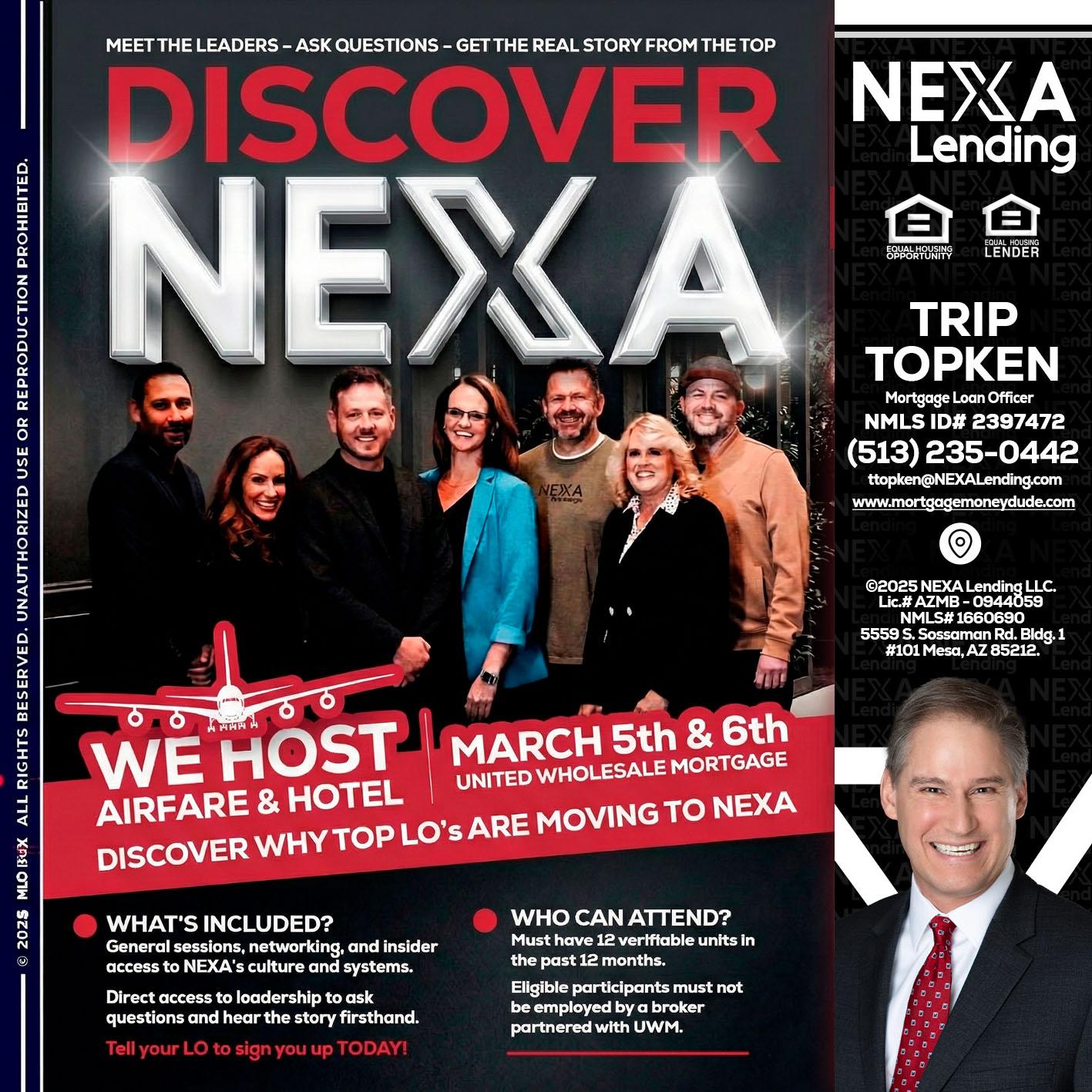 DISCOVER NEXA - Trip Topken -Mortgage Loan Officer