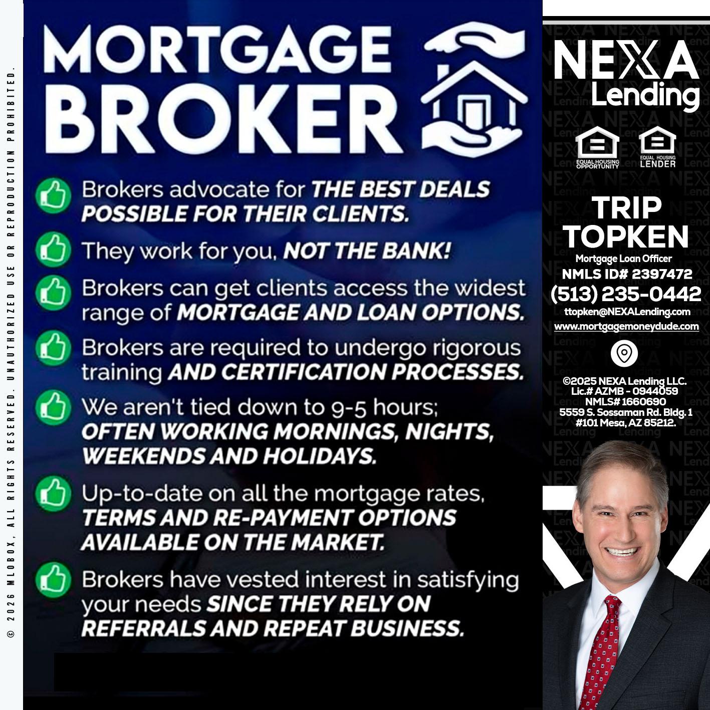 MORTGAGE BROKER - Trip Topken -Mortgage Loan Officer