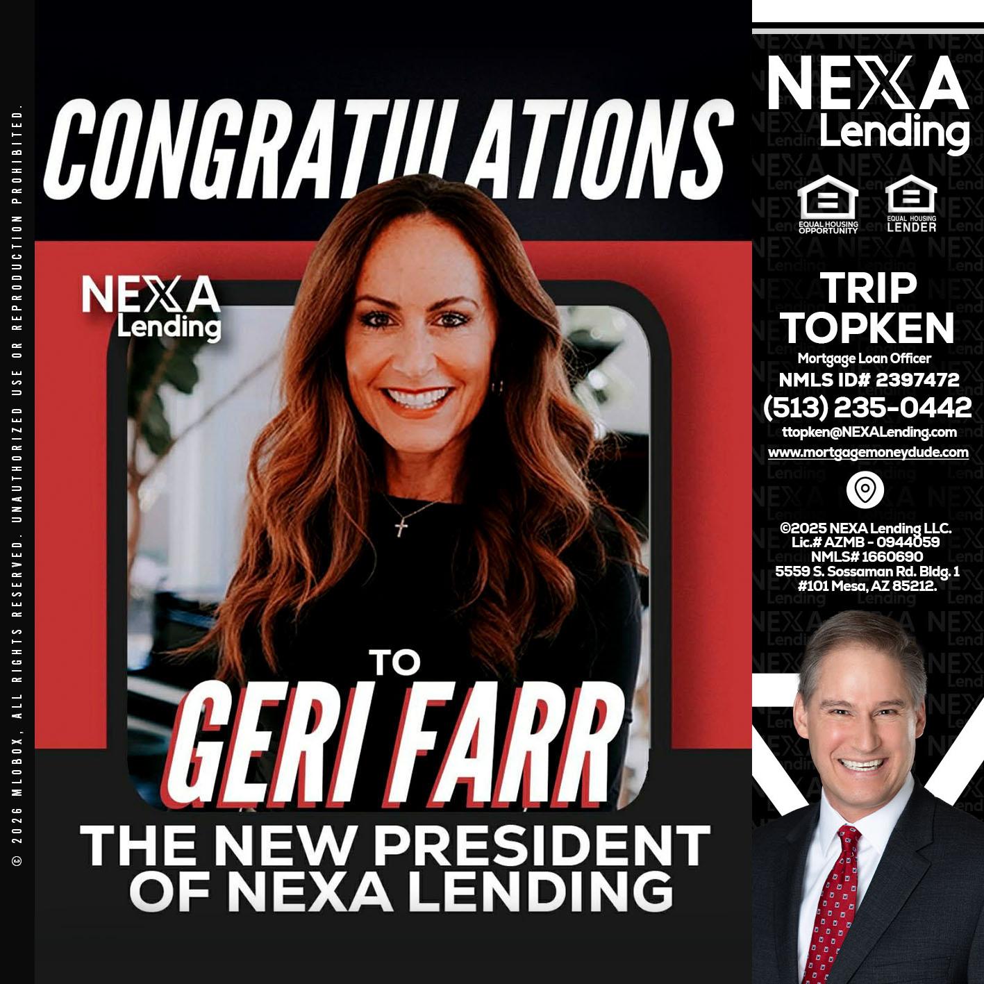 CONGRATULATIONS - Trip Topken -Mortgage Loan Officer
