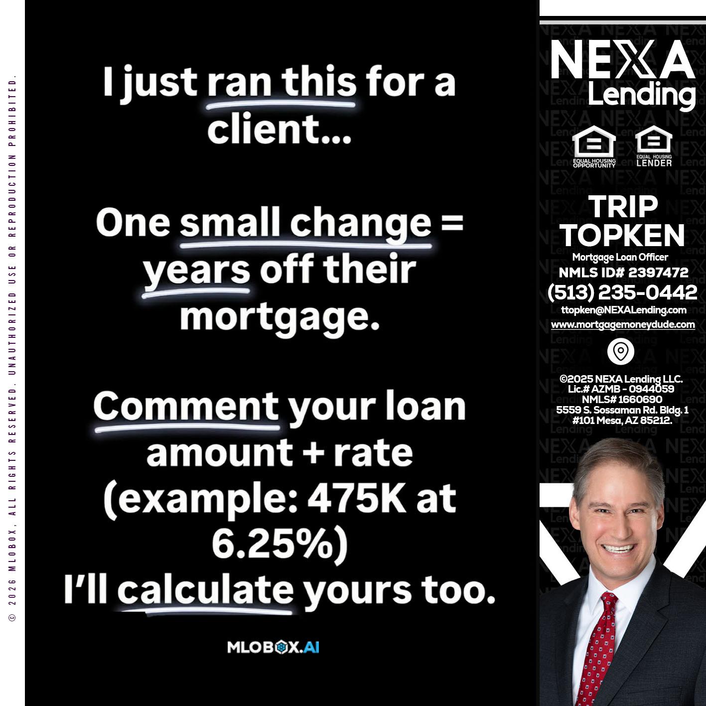 I JUST RAN - Trip Topken -Mortgage Loan Officer