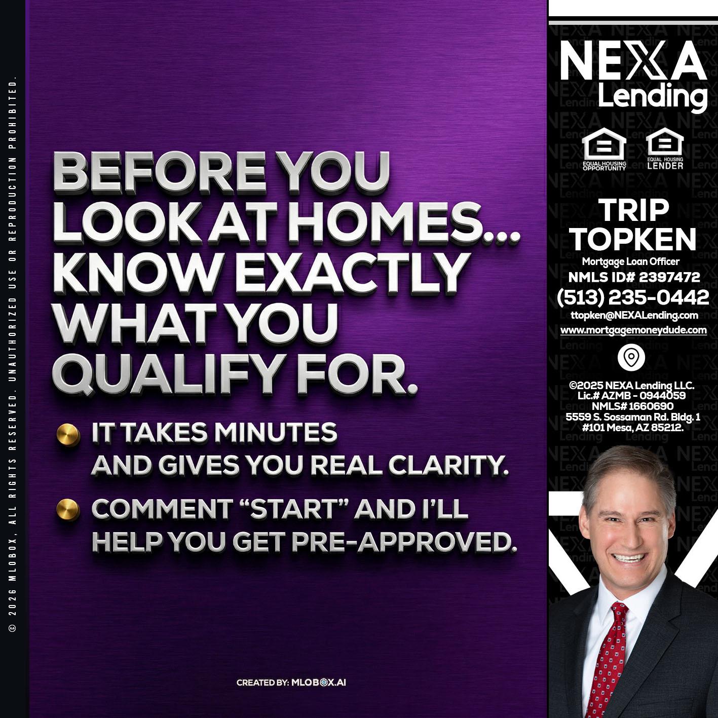 BEFORE YOU - Trip Topken -Mortgage Loan Officer