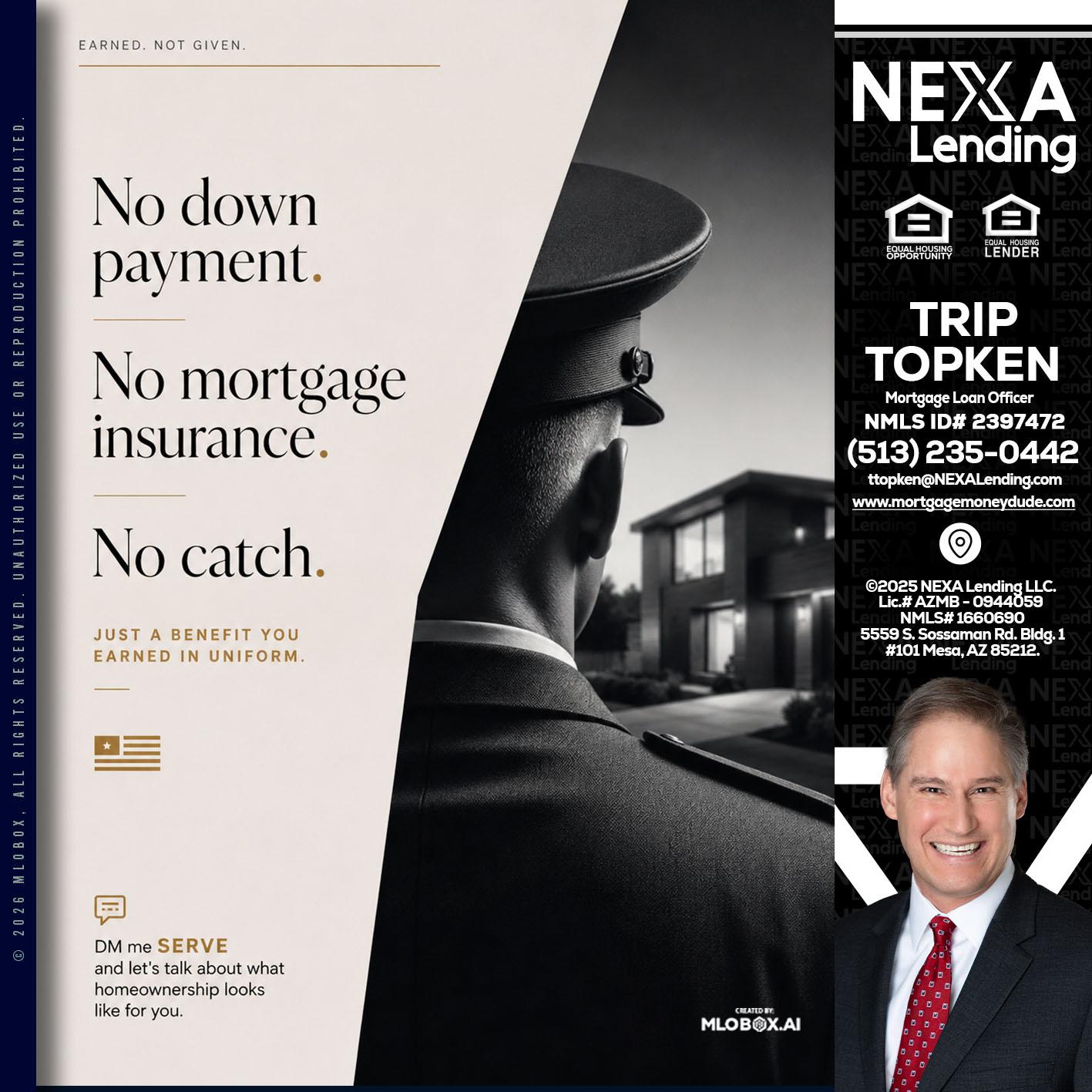 NO DOWN PAYMENT - Trip Topken -Mortgage Loan Officer