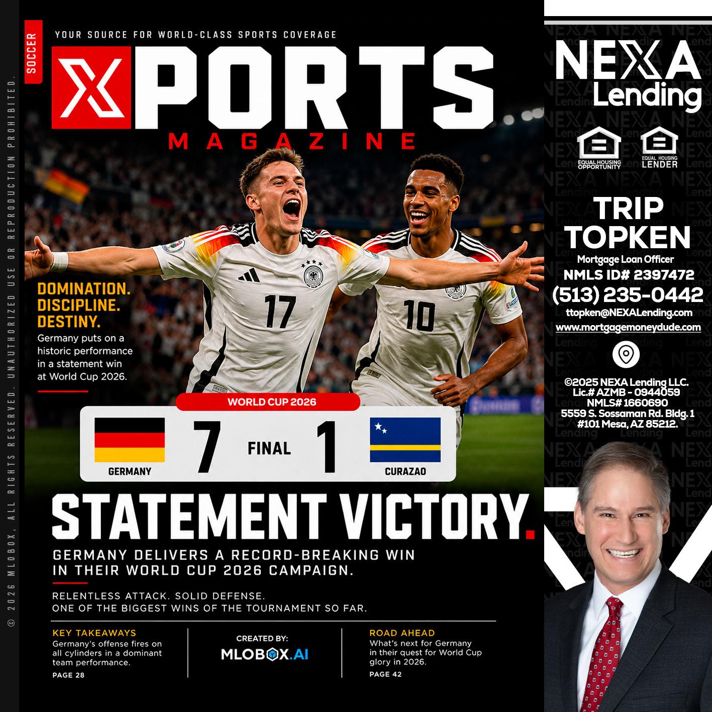 GERMANY VS CURASSAO (7-1) - Trip Topken -Mortgage Loan Officer
